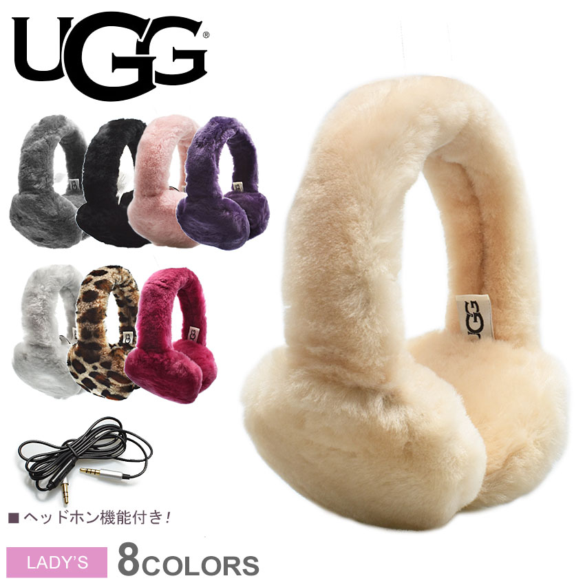 UGG アグ 耳あて エクスポーズド シープスキン テック イヤーマフ W EXPSED SHEEPSKIN TEC EARMUFF 18709 レディース ヘッドホン イヤーマフラー 防寒 冬物 プレゼント 贈り物 クリスマス シンプル カジュアル 保温 黒