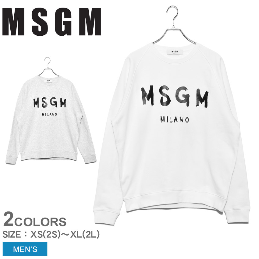 新色登場 クーポンで割引 エムエスジーエム スウェット Msgm ブラシストロークロゴ Brushstroke Logo 2640mm104 メンズ トップス ウェア トレーナー カジュアル おしゃれ ブランド ロゴ プリント 長袖 グレー 白 Sale 今月限定 特別大特価 Ugs Ed Ao