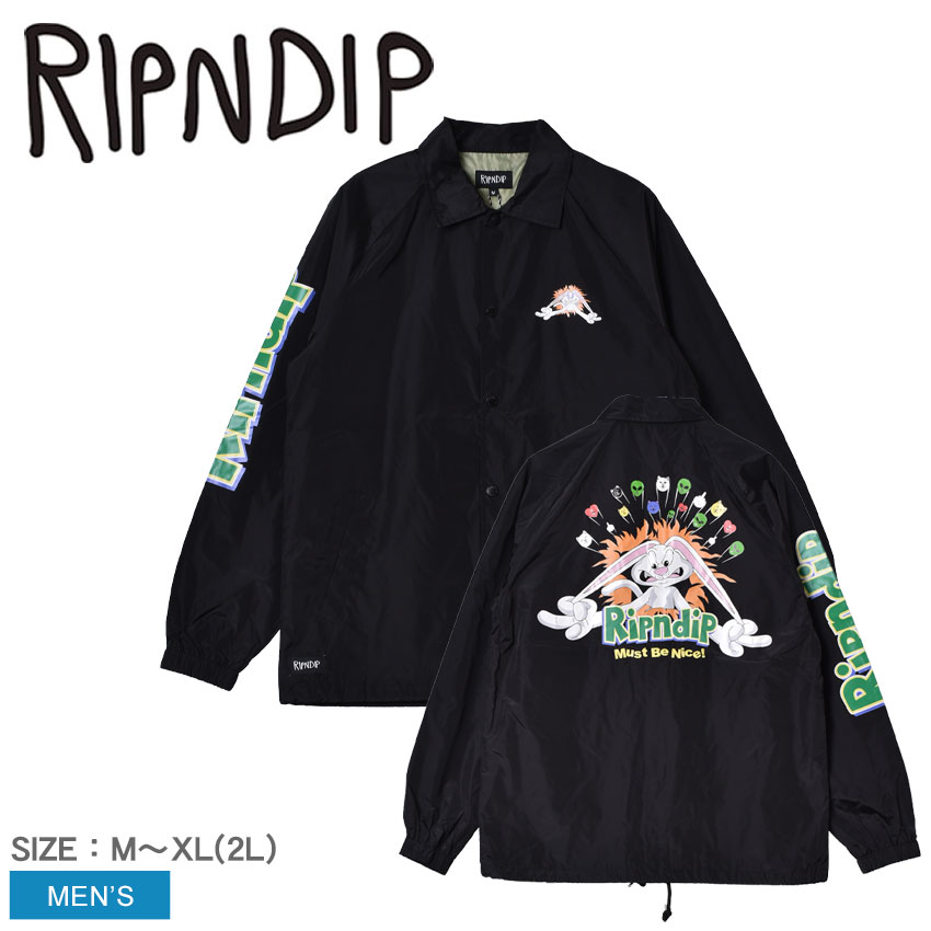 XL！ RIPNDIP 猫 デザイン コーチジャケット リップンディップ - アウター