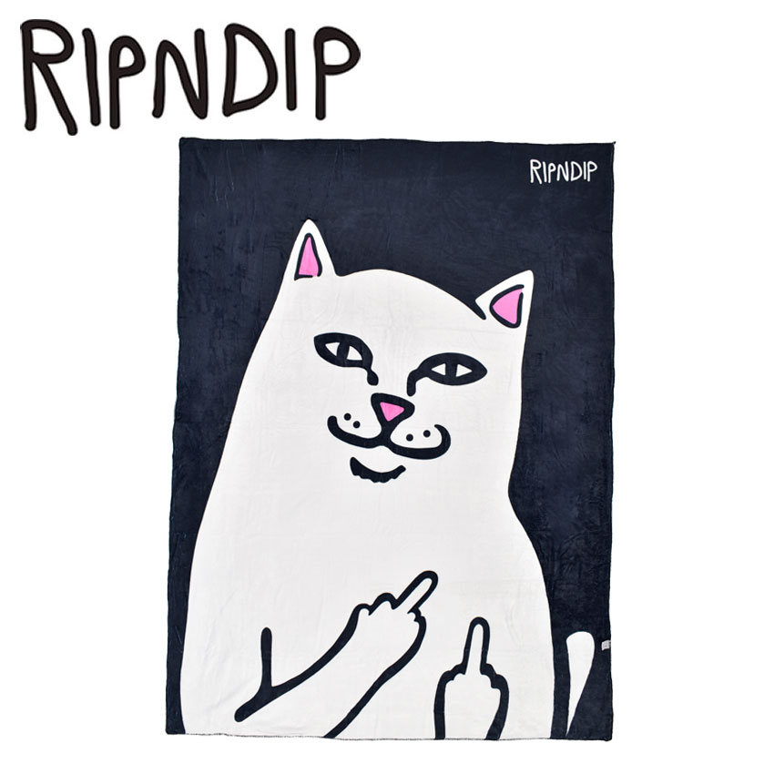 海外 安い リップンディップ ブランケット リップンディップ ブランケット Ripndip ロード ナーマル スローブランケット メンズ レディース ブラック 黒 ホワイト 白 Lord Nermal Throw Blanket Rnd4801 毛布 大判 ネコ 白猫 キャラクター おしゃれ ブランド スケーター