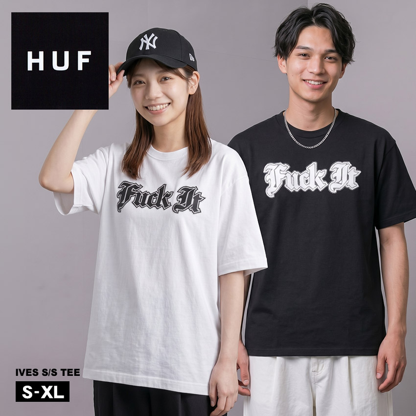 ハフ 半袖Tシャツ HUF IVES S/S TEE メンズ レディース ホワイト 白 ブラック 黒 SK00767 トップス ウェア 半袖 ストリート スケボー スケーター シンプル Tシャツ ブランド プリント