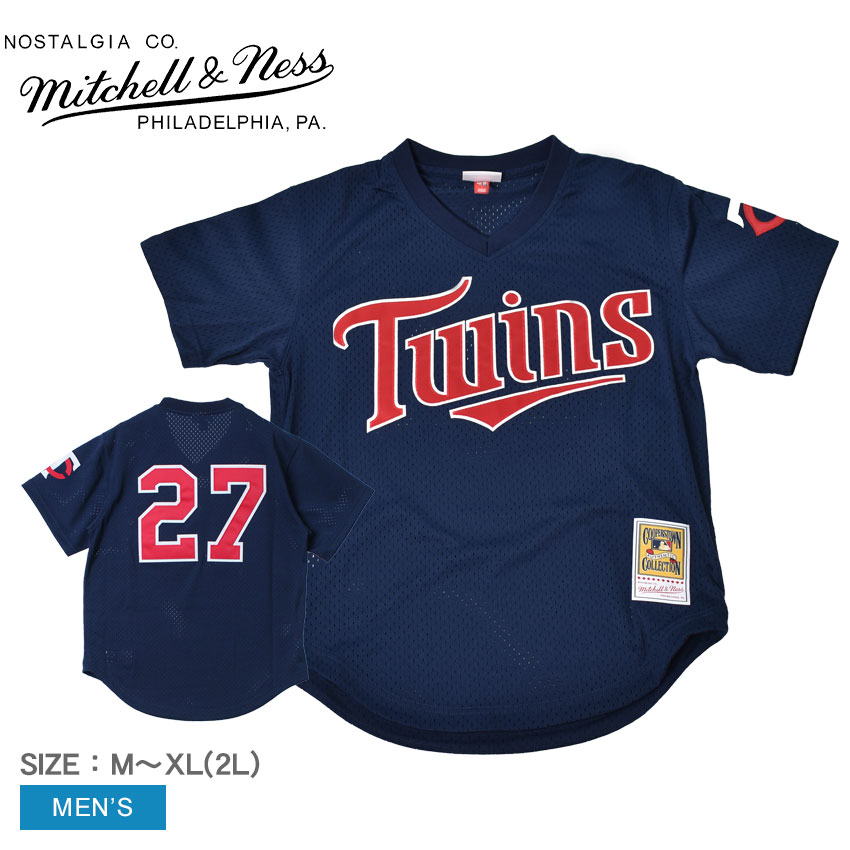 ミッチェルアンドネス ユニフォーム MITCHELL & NESS オーセンティック デビッド・オルティーズ ミネソタ・ツインズ 2002 BP プルオーバー メンズ ネイビー 紺 AUTHENTIC DAVID ORTIZ MINNESOTA TWINS 2002 BP PULLOVER JERSEY ZSPO|slz||Z-CRAFT