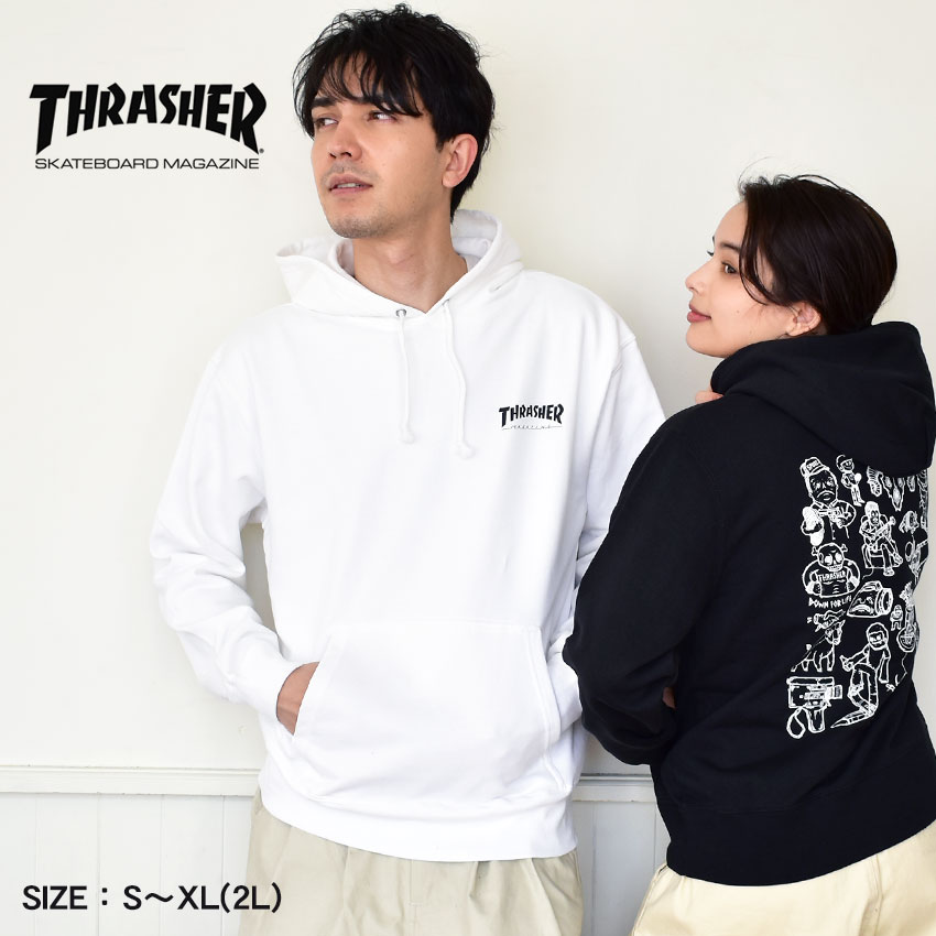 THRASHER スラッシャー モコモコボアプルオーバーパーカー-