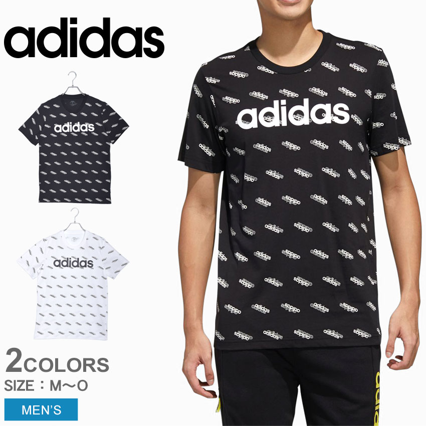 楽天市場 100円引きクーポン 対象 メール便可 Adidas アディダス 半袖tシャツ フェイバリット 半袖tシャツ Favorite Tee Gvc43 メンズ トップス カットソー スポーツ ロゴ シンプル 運動 ジム 服 黒 白 ウェア トレーニング グラフィック 総柄 Z Craft