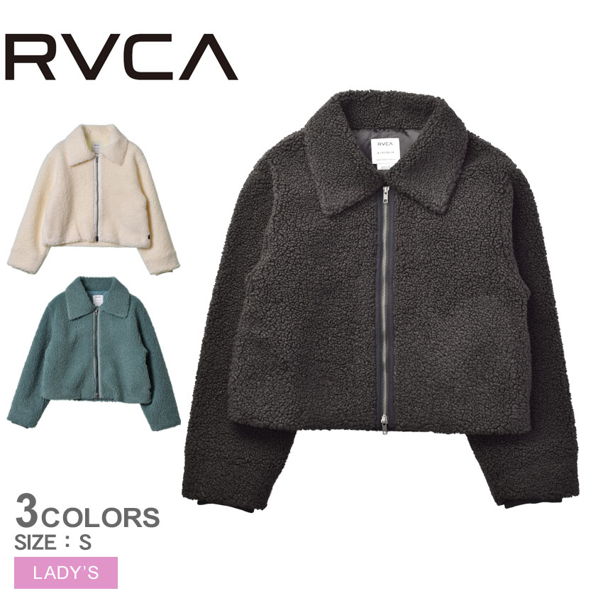 【残りわずか！】ルーカ ジャケット RVCA ペトログリフ ショート ジャケット レディース グリーン 緑 ホワイト 白 オフホワイト PETROGLYPH SHORT JACKET BC044769 トップス シンプル スポーティ ブランド カジュアル ストリート 長袖 ボア 防寒|slz|｜Z-CRAFT
