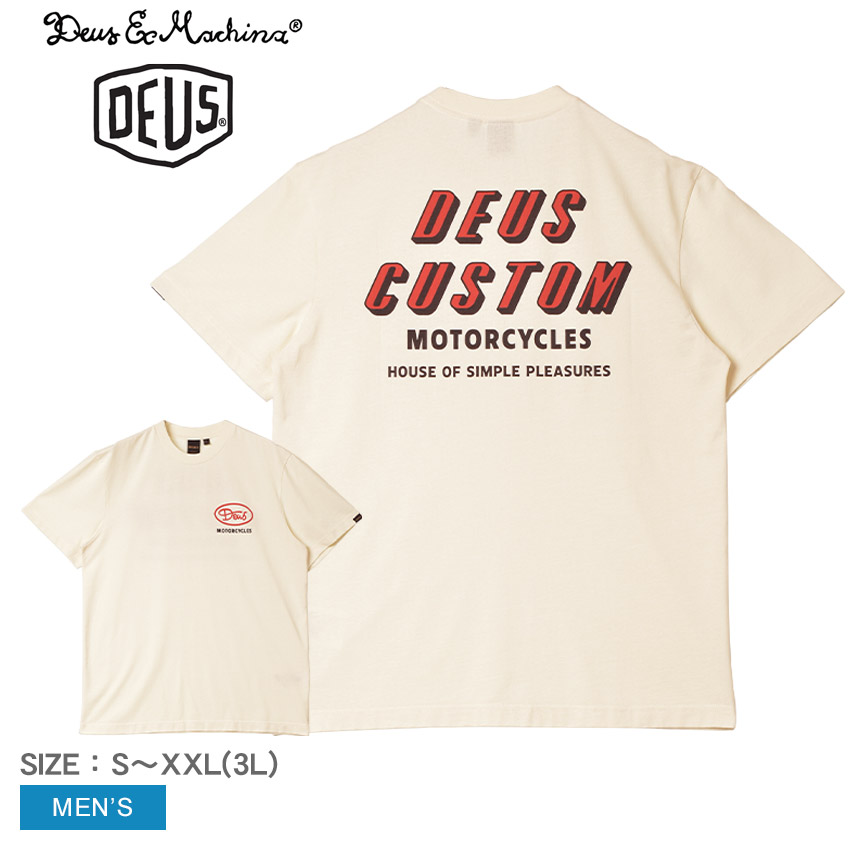 【ネコポス配送】デウスエクスマキナ 半袖Tシャツ DEUSEXMACHINA SHIMMY TEE メンズ ホワイト 白 DMP241250 Tシャツ ウェア ウエア トップス ヴィンテージ風 レトロ 半袖 おしゃれ クルーネック ロゴ シンプル バックプリント カジュアル ブランド|slz|