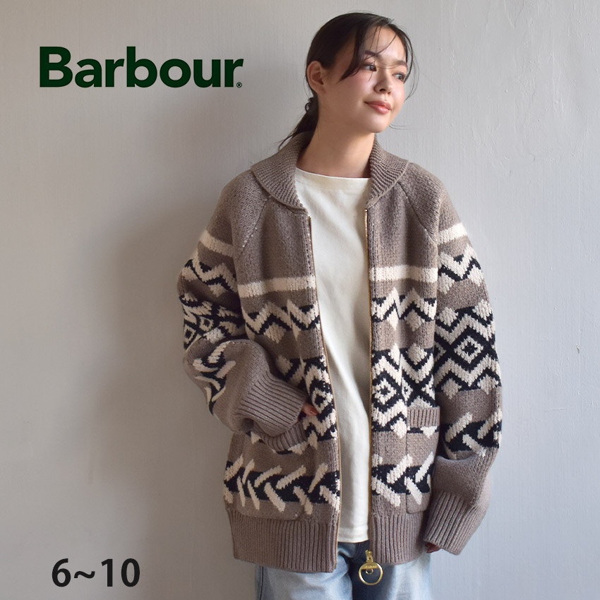 Barbour バブアー フルジップアップ ワッフル ウール ニットカーディガン Barbour バブアー フルジップアップ ワッフル ウール ニット