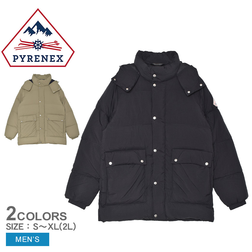 ピレネックス ダウンジャケット PYRENEX スナッグル メンズ ブラック 黒 ベージュ Snuggle HMY001 アウター ウェア ダウン フェザー ブランド フード ポケット 防寒 保温 撥水 はっ水 防風 通気性 長袖 上質 暖かい カジュアル デイリー