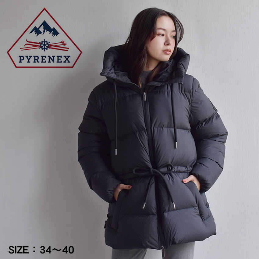 PYRENEX Agnès B. ダウンジャケット ブラック black agnès b. with Pyrenex Agnès women down jacket