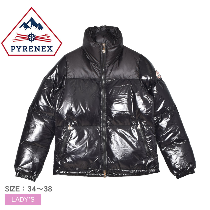 ピレネックス ダウンジャケット PYRENEX ゴールディン レディース ブラック 黒 GOLDIN JACKET HWY038 光沢感 アウター ウェア ダウン フェザー ブランド ロゴ 人気 ワンポイント 防寒 保温 長袖 上質 暖かい 撥水 はっ水|slz||Z-CRAFT