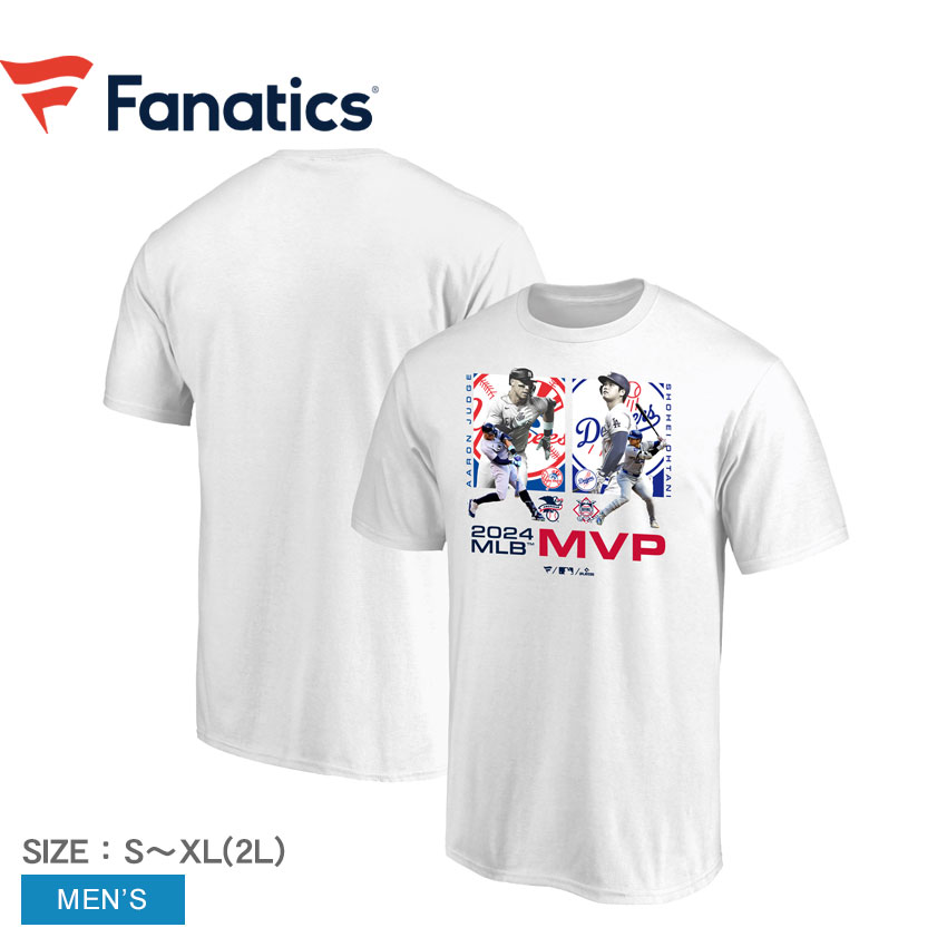 ファナティクス 半袖Tシャツ FANATICS ヤンキース ドジャース アーロン・ジャッジ×大谷翔平 MVP 2024 コラボ Tシャツ メンズ ホワイト 白 ML01-24FW-0078 MLB メジャーリーグ プロ野球 ロサンゼルス ドジャース ニューヨーク ZSPO