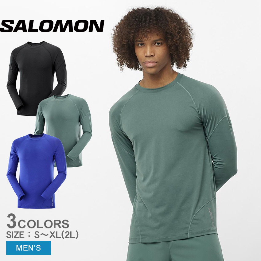 【楽天市場】サロモン 長袖Tシャツ SALOMON CROSS RUN メンズ ブラック 黒 ブルー 青 LC2033500