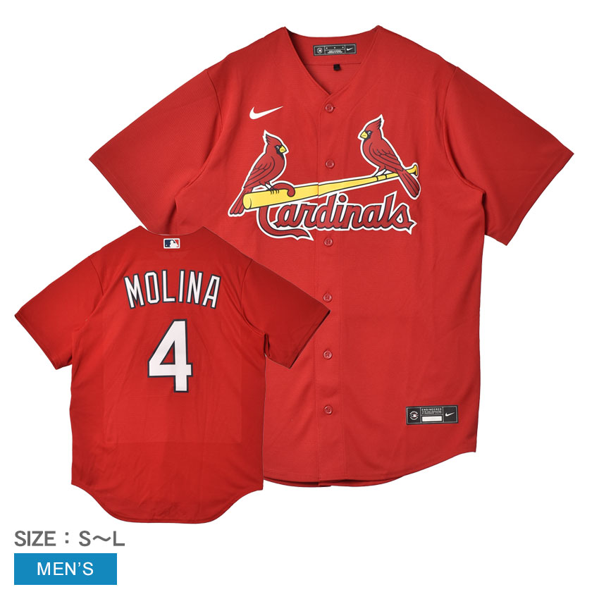 ナイキ ユニフォームシャツ NIKE OFFICIAL REPLICA JERSEY メンズ レッド 赤 T770-SCSS ヤディアー・モリーナ セントルイス・カージナルス MLB メジャーリーグ トップス ベースボールシャツ ユニフォーム ウェア 半袖 ZSPO レプリカ 野球