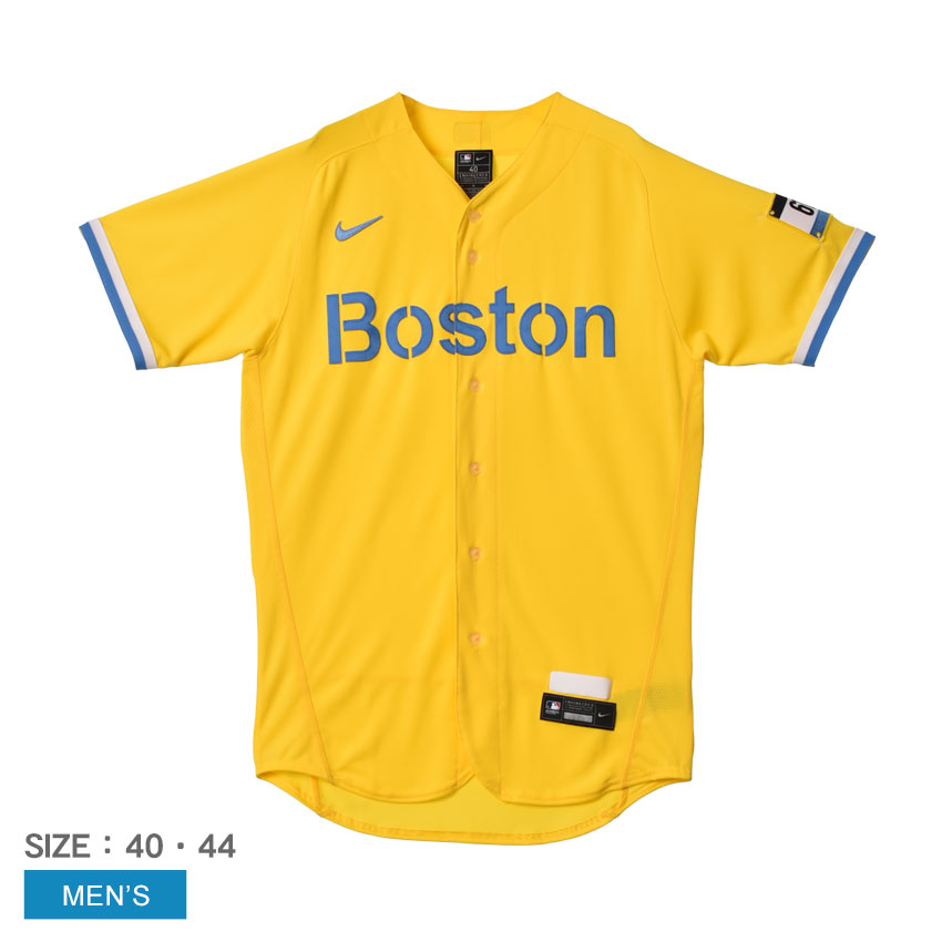 ナイキ ユニフォームシャツ NIKE メンズ イエロー OFFICIAL AUTHENTIC JERSEY CITY CONNECT 8900-BQCG-BQ-ZVC ボストン・レッドソックス MLB メジャーリーグ 公式アイテム 半袖 ベースボールシャツ オーセンティック 野球 ZSPO