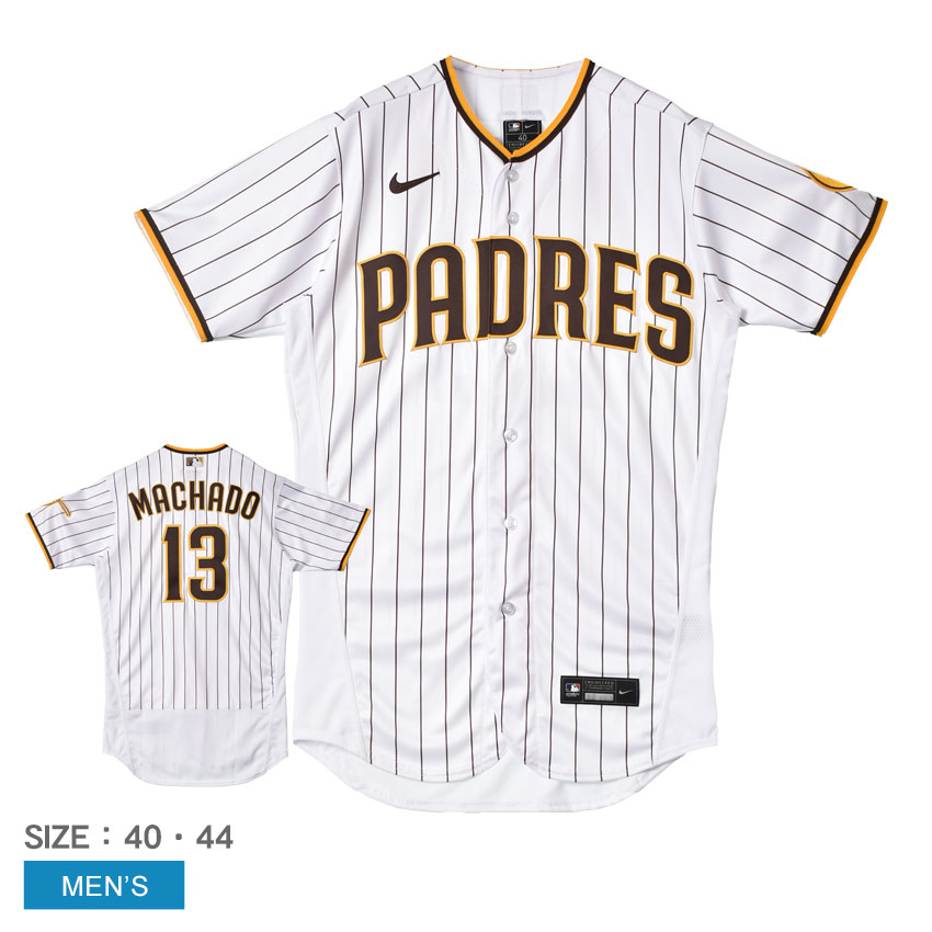 ナイキ ユニフォームシャツ NIKE メンズ ホワイト 白 OFFICIAL AUTHENTICJERSEY 8900-PY1H-PY9-M13 マニー・マチャド サンディエゴ・パドレス MLB メジャーリーグ 公式アイテム ベースボールシャツ オーセンティック 半袖 野球 ZSPO