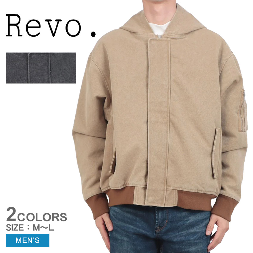 レヴォ ジャケット Revo. ヘビーキャンバスツイルN2-B パデットジャケット メンズ ベージュ ブラック 黒 TH-3975 ウェア アウター 上着 羽織 フード ジップアップ アウトドア カジュアル シンプル ミリタリー 中綿 フライトジャケット 9,898円