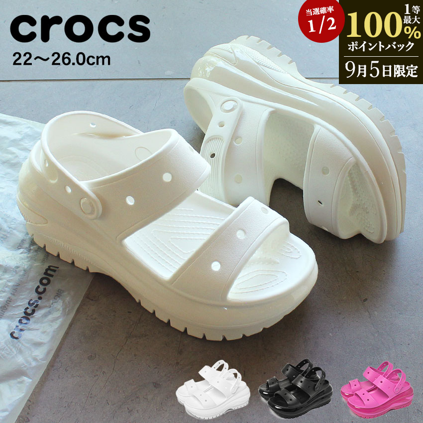 ワクワク☆未使用★クロックス　24センチ　ミュール冬サンダル クロックス crocs 207989 クラシック メガクラッシュ サンダル