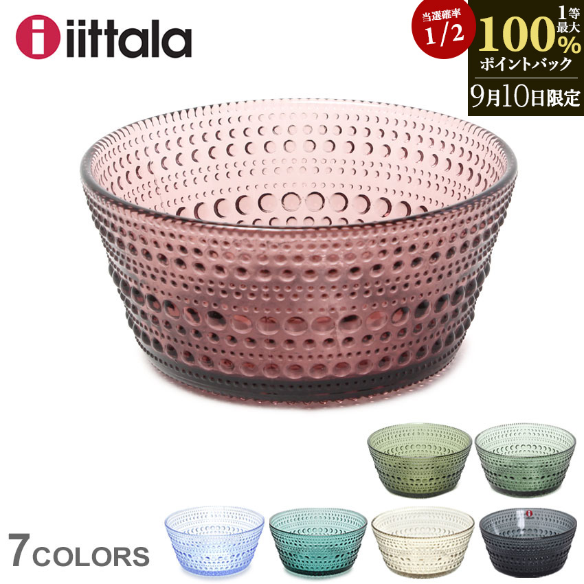 イッタラiittala透明ドット模様皿 約25cm2枚セット