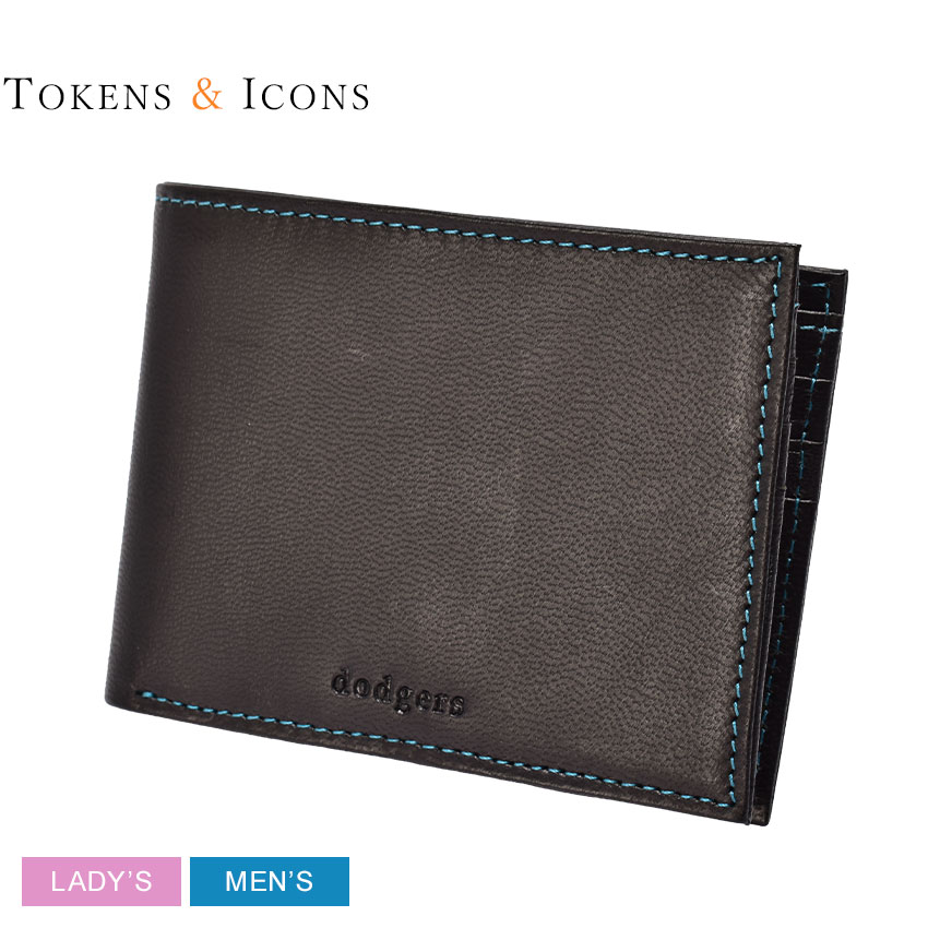 トークン＆アイコン 財布 Tokens＆Icons Dodgers Uniform Wallet メンズ レディース ブラック 黒 81D 野球 ベースボール MLB ロサンゼルス・ドジャース 本革 二つ折り財布 野球チーム プレゼント ギフト 贈り物 正式ライセンス ホワイト 白|slz|