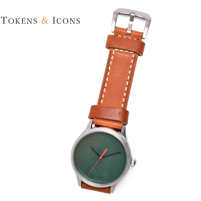 トークン＆アイコン 腕時計 Tokens＆Icons MLB ボールパーク シート ウォッチ ブラウン 茶 グリーン 緑 MLB BALLPARK SEAT WATCH 17PG 時計 シンプル カジュアル 野球 ベースボール MLB メジャーリーグ プレゼント ギフト 贈り物 小物|slz|