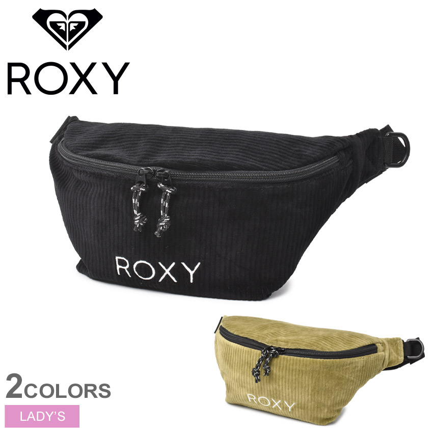 792円 当社の ロキシー ウエストバッグ Roxy Moment レディース ブラック 黒 ベージュ Rbg ウエストポーチ ブランド アウトドア コーデュロイ タウンユース ボディバッグ レジャー 旅行 カバン 軽量 鞄 カジュアル シンプル