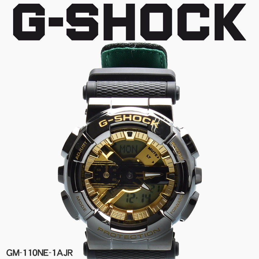 超特価sale開催 1000円引き限定クーポン 対象 お取り寄せ商品 ジーショック コラボ Era New ニューエラ 防水 アウトドア 耐衝撃 プレゼント ギフト 時計 ウォッチ 定番 Gショック Gm 110ne 1ajr 金 ゴールド 緑 グリーン 黒 ブラック メンズ G Shock 腕時計
