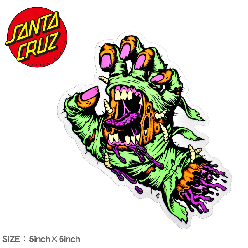 楽天市場 ゆうパケット配送 サンタ クルーズ ステッカー Santa Cruz Mummy Hand Clear Mylar Sticker 5in 6in メンズ レディース グリーン 1798 スクリーミングハンド スケートボード ボード スケボー スポーツ アウトドア ストリート シール おしゃれ デッキ Z
