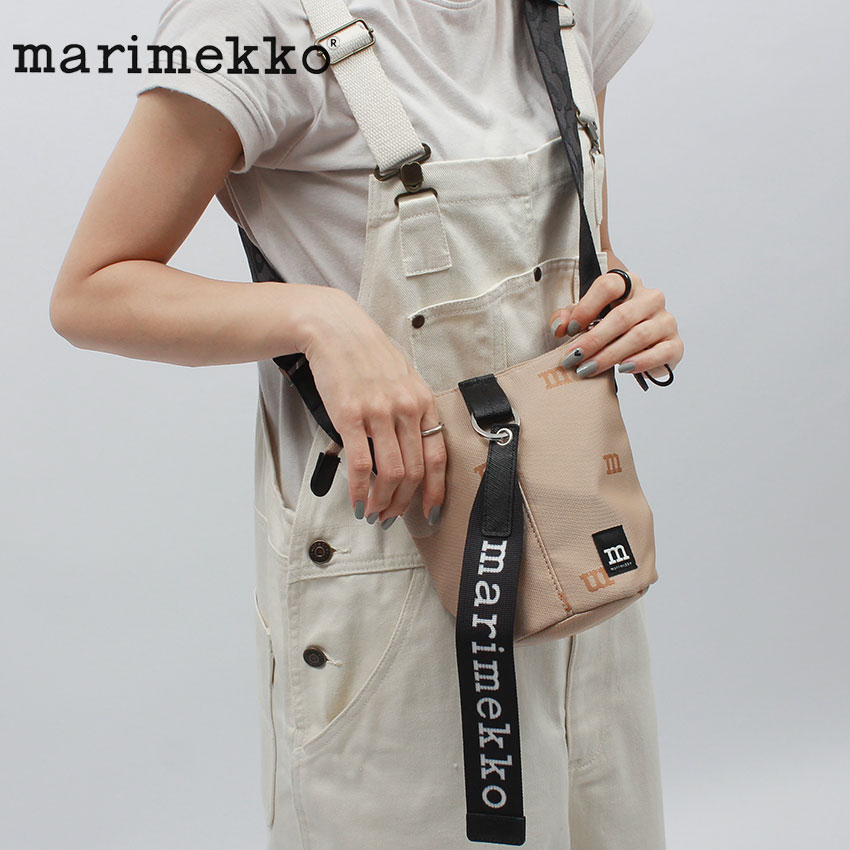 マリメッコ ショルダーバッグ MARIMEKKO ESSENTIAL BUCKET M－LOGO ショルダーバッグ メンズ レディース ブラック 黒 ブラウン 茶 91679 バッグ 鞄 かばん ウニッコ ロゴ お出かけ 肩掛け タウンユース カジュアル カジュアル デイリー|slz|