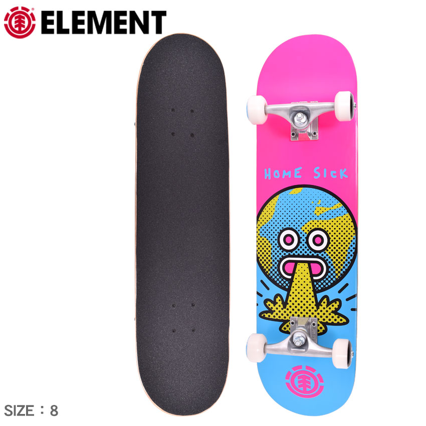 エレメント スケートボード Element Home Sick コンプリートデッキ 8 メンズ レディース ブラック 黒 ピンク ブルー 青 マルチ スケボー ボード スケート ストリート スポーツ ロゴ アウトドア ウィール カラフル おしゃれ 人気 Psicologosancora Es