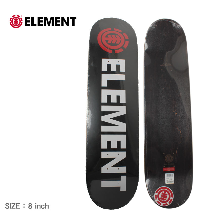 新品エレメントelement skateスケートデッキ7.7インチ黒チームロゴ ELEMENT エレメント スケートボード デッキ 7.75inch SEALERS