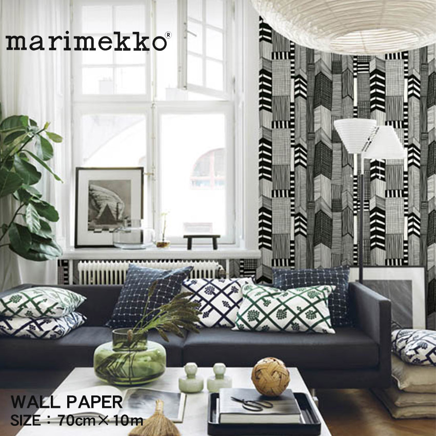 楽天市場】マリメッコ 壁紙 MARIMEKKO ウォールペーパー 70cm×10m ブルー 青 ホワイト 白 WALL PAPER 70cm×10m  23330 23331 23332 クロス アクセントクロス 糊なし フリース壁紙 不織布 1ロール DIY リフォーム Pieni Tiara  ピエニティアラ 北欧 花柄 【ラッピング対象外 ...