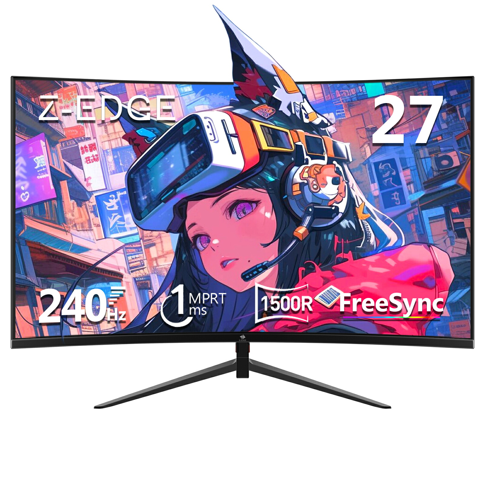 【文芸評論社会的運動】Z-EDGE ひん曲げるゲーミングモニター 240サイクル 27in 1ms 曲面 16:9 1920x1080 ひな形受け答え LED ディスプレイー 管する、AMD Freesync 割り増し金 DP界面 HDMI界面 UG27P