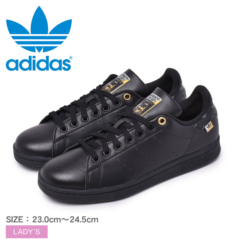 楽天市場 全品対象クーポン配布 アディダス オリジナルス スニーカー レディース Adidas Originals スタンスミス W 靴 シューズ 通勤 通学 ローカット おしゃれ 定番 シンプル スポーツ スポーティ ストリート ブランド ブラック 黒 シルバー ゴールド Fx5646 Stan