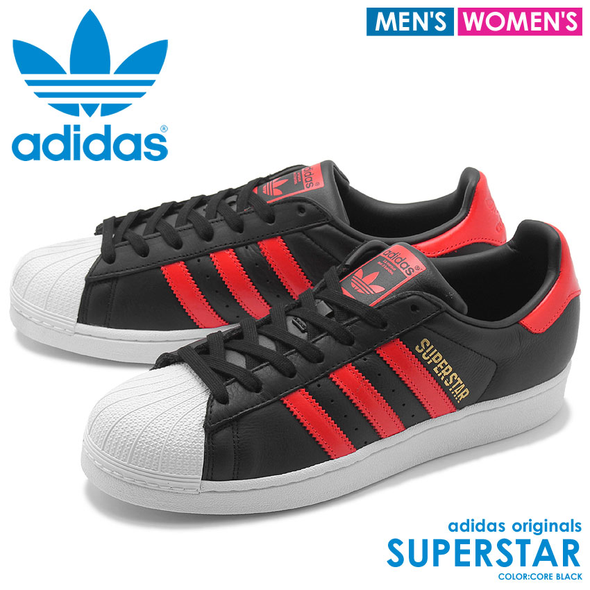 adidas superstar red and black