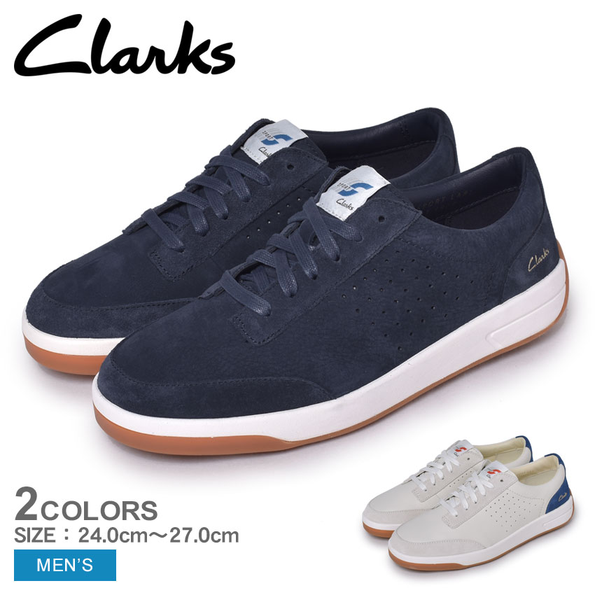 定番のお歳暮 クラークス ヒーロー エア レース スニーカー Clarks Hero Air Lace メンズ ホワイト 白 ネイビー 紺 靴 シューズ カジュアルシューズ ローカット レザー レトロ カジュアル ドレスカジュアル レースアップ シンプル 人気 誕生日 プレゼント ギフト Z