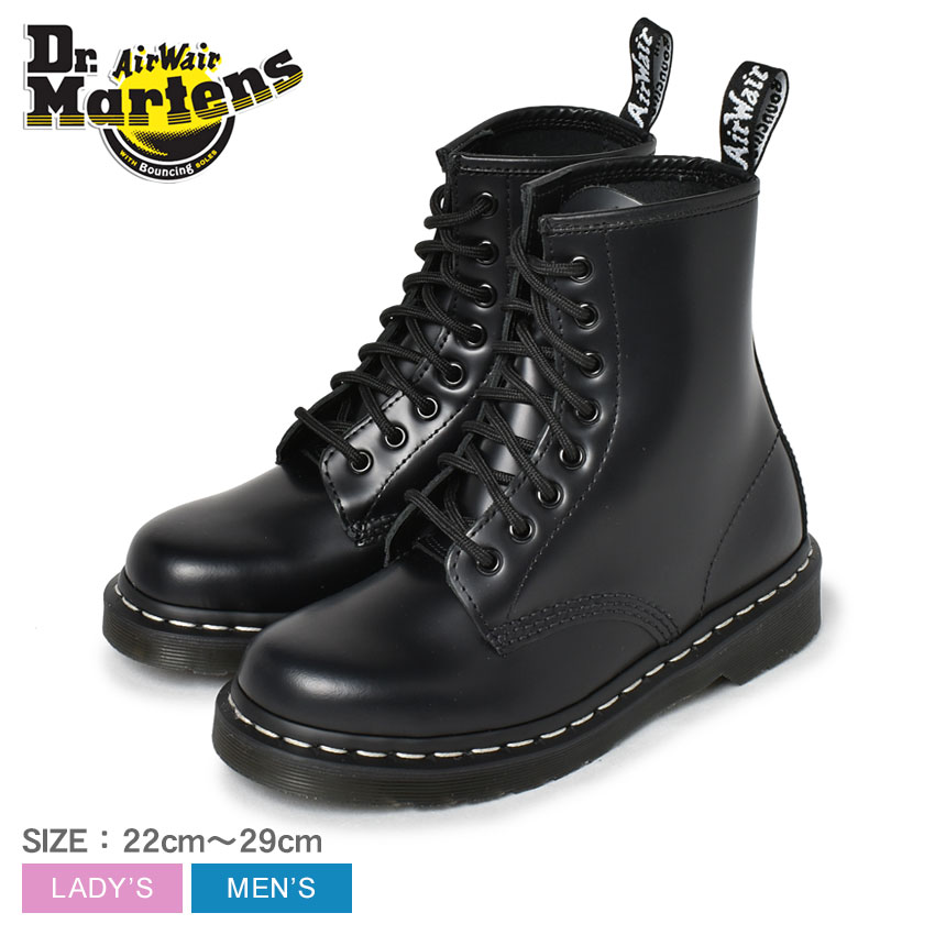 楽天市場 ドクターマーチン 1460 Ws White Stitch 8 Eye Boot Dr Martens レースアップブーツ メンズ レディース ブラック 黒 靴 シューズ ブーツ カジュアル ハイカット 人気 定番 おしゃれ レースアップ 8ホール ステッチ Z Craft