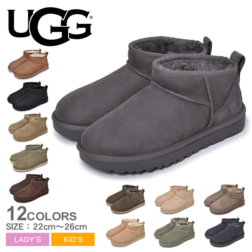 楽天市場 500円クーポン対象 4 16 9 59迄 アグ ムートン レディース 新作 Ugg クラシック ウルトラ ミニ ムートンブーツ 靴 シューズ 防寒 ショート おしゃれ 人気 シープスキン かわいい グレー チェスナット ブラック 黒 Classic Ultra Mini Via Torino