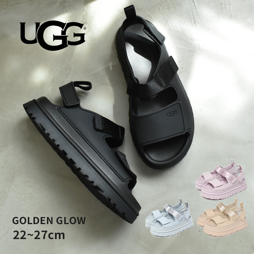未使用　UGG 高島屋購入　JP24 黒　サンダル　ゴールデングロウ UGG（アグ） サンダル レディース 1152685 W GOLDEN GLOW ゴールデン