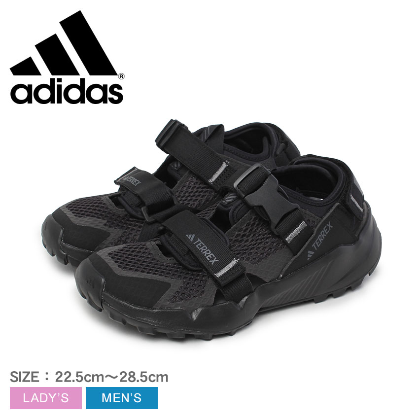 アディダス スポーツサンダル メンズ レディース テレックス HYDROTERRA AT ADIDAS TERREX HYDROTERRA AT MAT06 靴 シューズ サンダル ブランド カジュアル シンプル スポーティ アウトドア ハイキング レジャー 川 面ファスナー ブラック 国内正規品