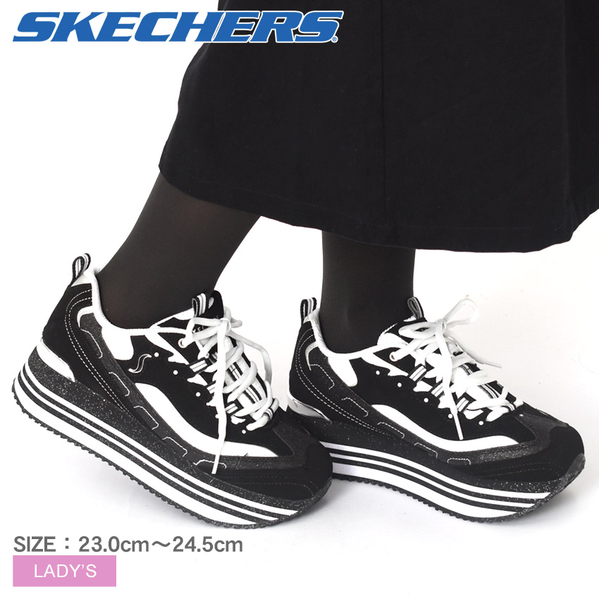 楽天市場 スケッチャーズ スニーカー レディース Skechers ハイライズ ディライトフリーハイ 靴 シューズ スポーティ カジュアル ブランド クラシック レトロ レースアップ 厚底 黒 おしゃれ スポーツmix 母の日 Sale Via Torino インポートブランド