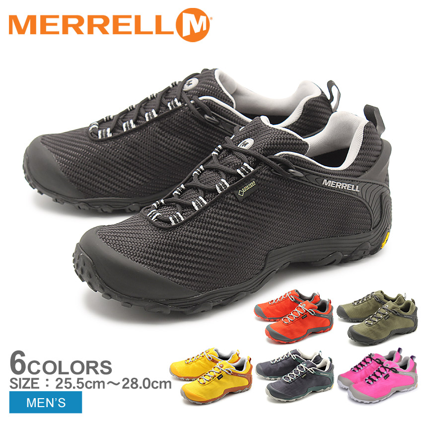 MERRELL メレル トレッキングシューズ カメレオン7 ストーム ゴアテックス CHAMELEON7 STORM GORE-TEX J36475 J36479 メンズ 靴 ブランド シューズ ハイキング ウォーキング スポーティ 山登り 登山 防水 黒 黄