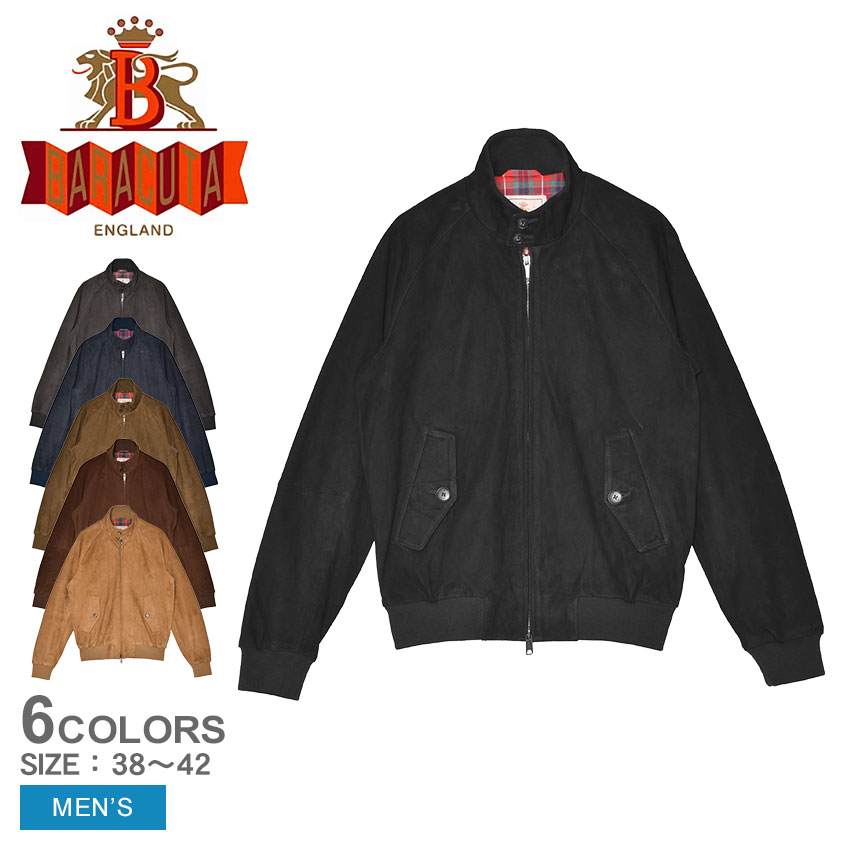 バラクータ ハリントンジャケット メンズ G9 SUEDE BARACUTA BRCPS0939 トップス ウェア 羽織 上着 ジャケット スエード 上品 おしゃれ ブランド トラッド シンプル キレカジ プレゼント ギフト ネイビー 紺 ブラウン 茶 ブラック 黒|slz|