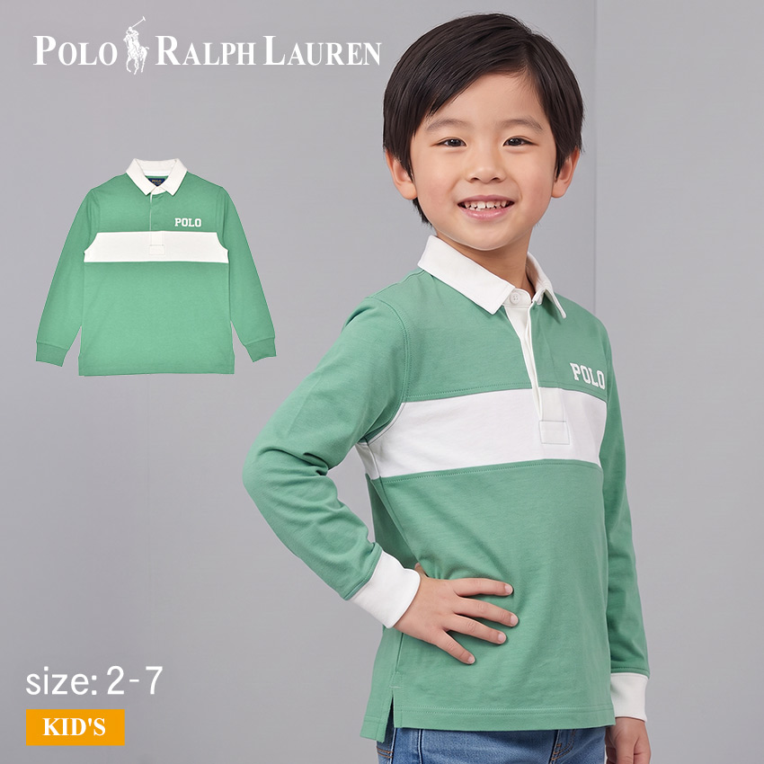 ポロ ラルフ ローレン 長袖Tシャツ キッズ ジュニア 子供 ロゴアップリケド コットン ジャージー ラグビー シャツ POLO RALPH LAUREN RL LS HJERSEY POLO LOGO GRA RUGBY 322971291 ウエア トップス ロンT プリント カジュアル|slz|｜Z-MALL