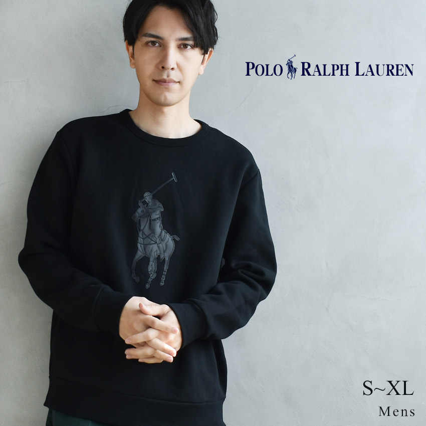 ラルフローレン　POLO BEAR トレーナー 黒 140サイズ Polo ベア ヘザード フリース スウェットシャツ | ラルフ