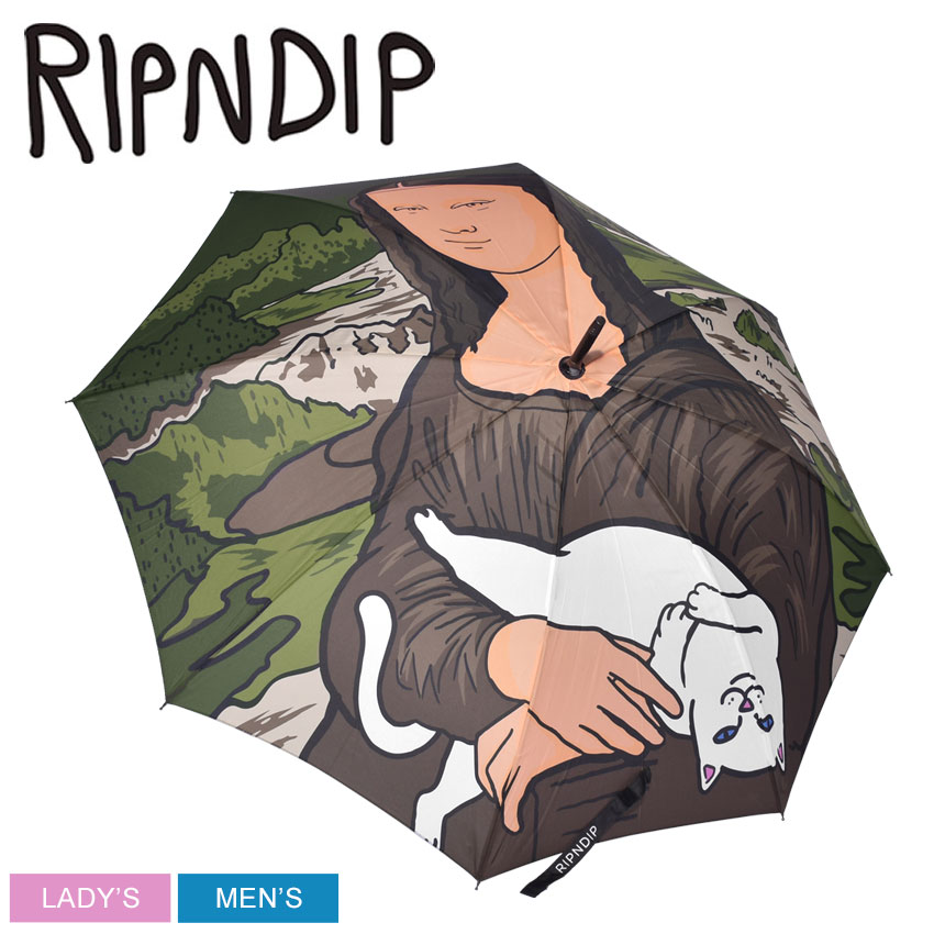 楽天市場 今だけクーポン配布中 Ripndip Nerma Lisa Umbrella 長傘 リップンディップ メンズ レディース Rnd1699 カーキ 雨傘 雨 雨具 カジュアル キャラクター ブランド ネコ スケーター スケート ユニーク 傘 誕生日 プレゼント ギフト ラッピング対象外 父の日