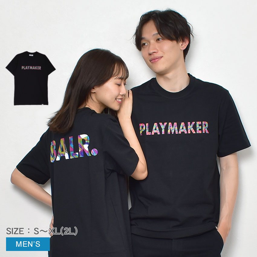 ボーラー 半袖Tシャツ メンズ ORAF STRAIGHT PLAYMAKER T-SHIRT BALR. CLUB T-SHIRT B1112.1165 ウエア トップス クルーネック ブランド シンプル カジュアル ロゴ スポーツ ファッション サッカー 半袖 運動 ブラック 黒|slz|