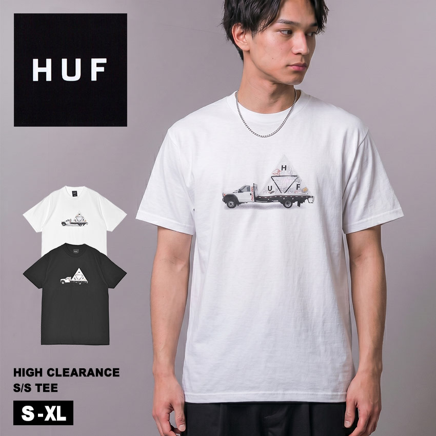 ハフ 半袖Tシャツ HUF HIGH CLEARANCE S／S TEE メンズ ホワイト 白 ブラック 黒 TS02409 ウエア 半袖 トップス Tシャツ クルーネック ストリート カジュアル スポーティ スケボー スケーター スケートボード プリント ブランド ロゴ
