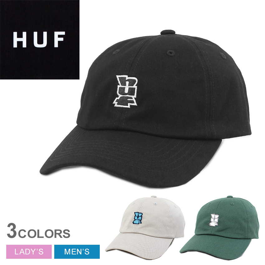 ハフ 帽子 メンズ レディース MEGABLAST MULTI 6 PANEL HUF HT00895 キャップ 帽子 ストリート スケート ロゴ 刺繍 おしゃれ カジュアル シンプル スケーター スケボー サイズ調整 サイズ調節 ストラップ グリーン 緑 グレー ブラック 黒