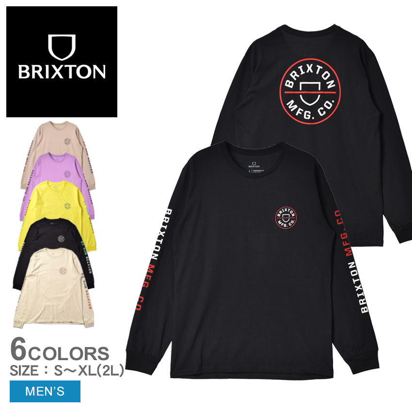 BRIXTON Crest ロゴ クルーネック ロンＴ Brixton Crest Black Long Sleeve T-Shirt | Zumiez