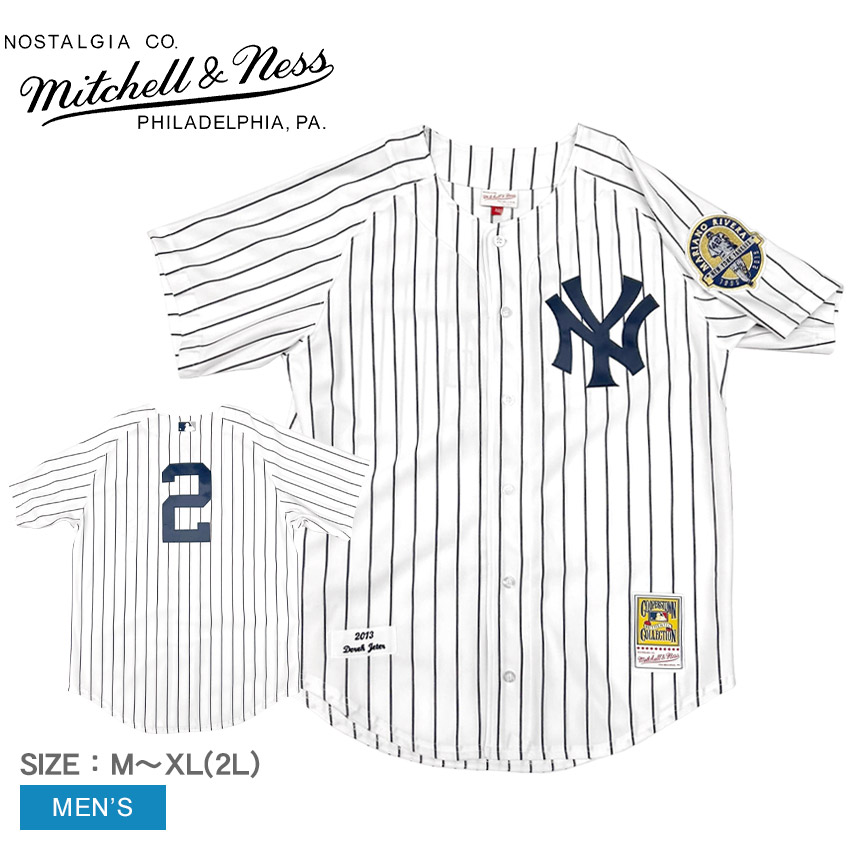 ミッチェル＆ネス ユニフォームシャツ メンズ デレク・ジーター ニューヨーク・ヤンキース 2013 シャツ MITCHELL＆NESS Derek Jeter New York Yankees 2013 shirt AJY15347-NYY13DJTWHNY トップス ウェア 半袖 ショートスリーブ MLB